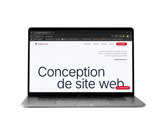 Site web sur ordinateur